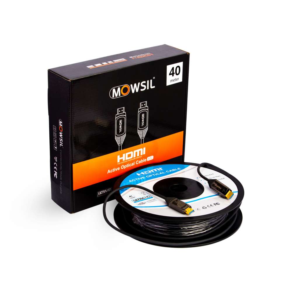 Mowsil AOC-FIBER HDMI 4K 60Hz 2.0 Cable - 100Mtr (Removable Connector)