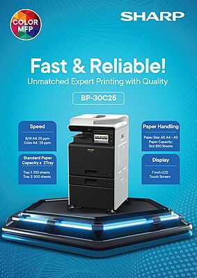 Sharp BP-30C25 - A3 Color Digital Multi Function Printer with 2- Paper Trays