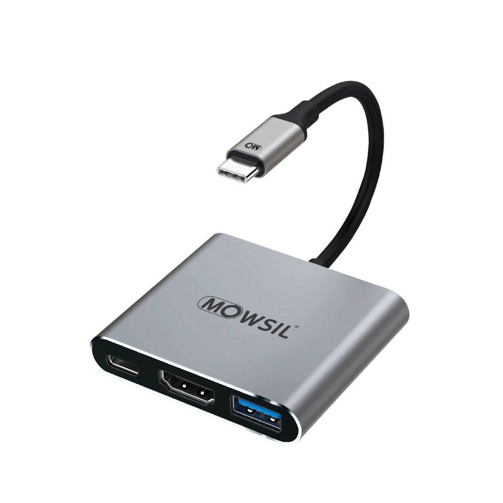 Mowsil USB-C Hub 3 IN 1 (Type-C to USB,PD & HDMI)