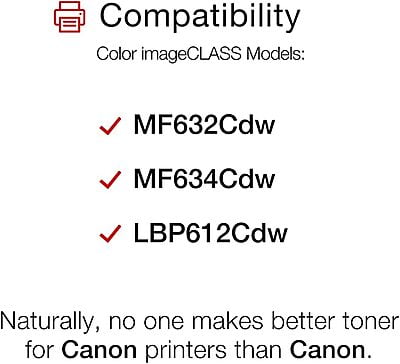 Canon Genuine Toner Bundle 045 (1240C006), 1 Pack, for Canon Color imageCLASS MF634Cdw, MF632Cdw, LBP612Cdw Laser Printers