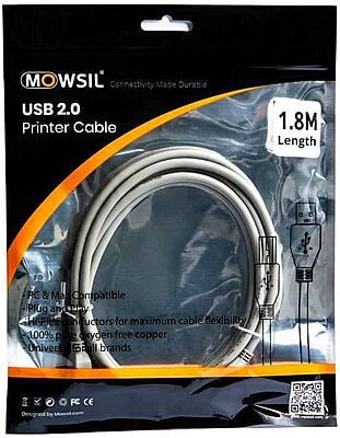 Mowsil USB 2.0 Printer Cable 1.8 Meter