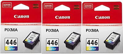 Canon 446 Ink cartridge Tri colour - 3 Pack, Medium