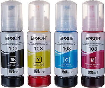 Epson 103 Ink EcoTank 4-colour Multipack, Black, Magenta, Cyan, Yellow, Large