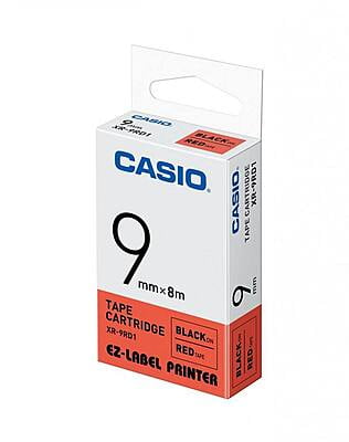 CASIO 9mm Black on Red EZ-Label Cartridge | XR-9RD1