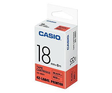 CASIO 18mm Black on Red EZ-Label Cartridge | XR-18RD1
