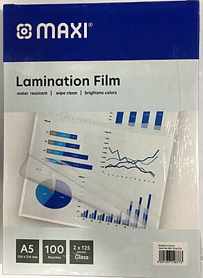 Maxi A5 Lamination Film - 125 Micron, 100 Sheets