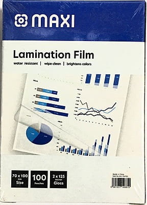 Maxi 70x100mm Lamination Film - 125 Micron, 100 Sheets