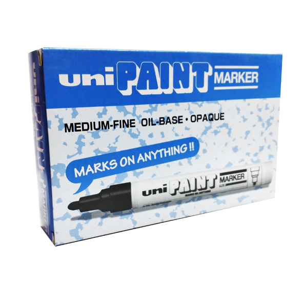Uni-Paint PX-20 Oil-Based Paint Marker, Medium Point, White, 12 Pcs