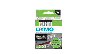 DYMO D1 Standard Labels Black Text on White Label 19MM x 7M-S0720830
