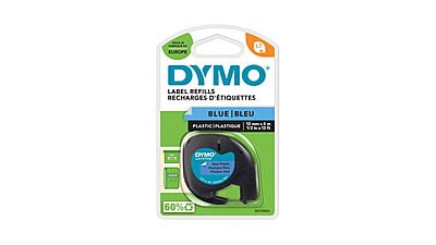 DYMO LetraTag® Plastic Labels Black Text on Blue Label-S0721650
