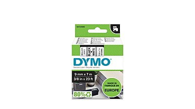 DYMO D1 Standard Labels Black Text on White Label 9MM x 7M-S0720680
