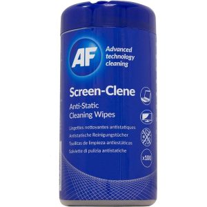 AF Screen-Clene Anti-Static Cleaning Wipes – 100 Pack Tube For Monitors, Screens, Laptops, and Glass Surfaces