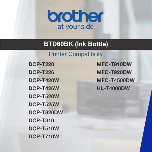 Brother Genuine BTD60BK Black Ink bottle  - 108.0ml - Image 3