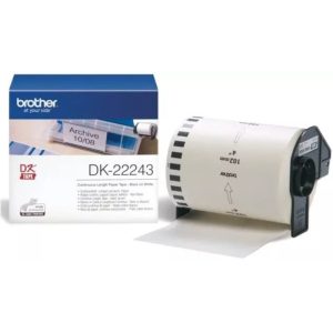 Brother DK-22243 Continuous Paper Label Roll – Black on White, 102mm wide