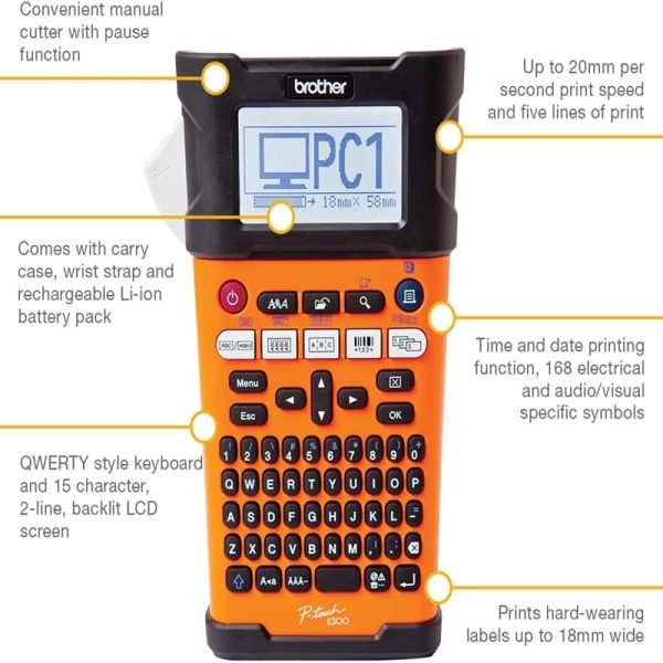 Brother PT-E300VP Handheld Electrical Specialist Label Printer - Image 2