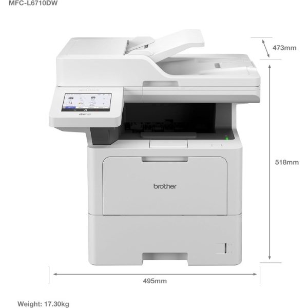 Brother Wireless Professional 4-in-1 Mono Laser Printer MFC-L6710DW with Duplex, ADF & Wi-Fi - Image 4