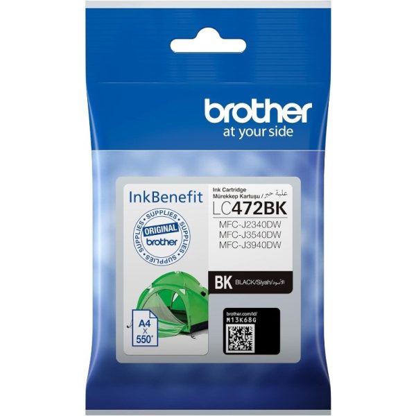 Brother Genuine LC472 Black Ink Cartridge~550 Pages