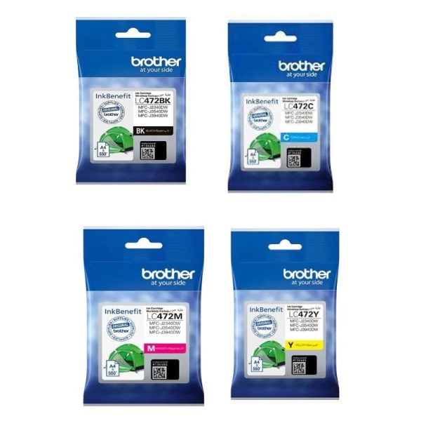 Brother LC472 Ink Cartridge Set for Brother MFC-J2340DW, MFC-J3540DW, MFC-J3940DW Printer