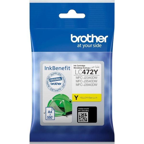 Brother Genuine LC472 Yellow Ink Cartridge ~550 Pages