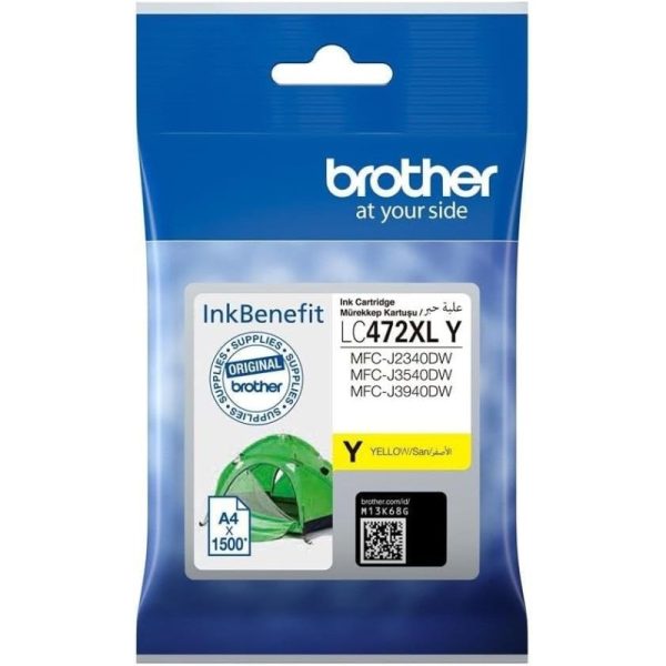 Brother Genuine LC472XL High yield Yellow Ink Cartridge ~1500 Pages