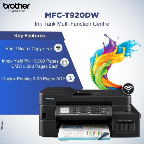 Brother MFC-T920DW Ink Tank Printer with Duplex Printing, ADF and Wi-Fi Connectivity - Image 2
