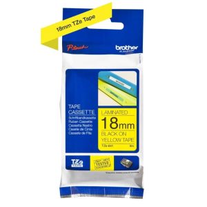 Brother TZe-641 Labelling Tape Cassette – Black on Yellow, 18mm wide