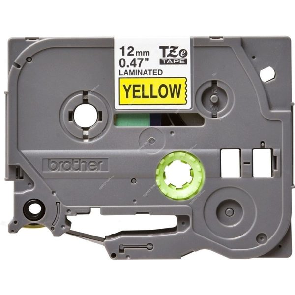 Brother P-touch TZE631 - 12mm Black Print on Yellow Laminated Tape - Image 2