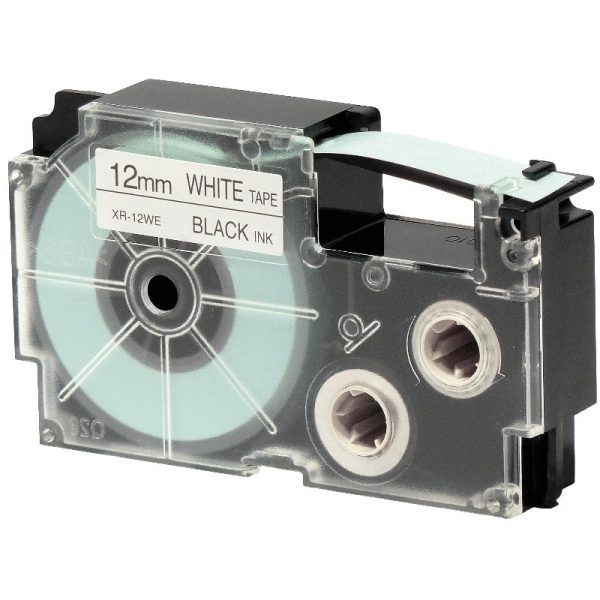 CASIO 12mm Black on White EZ-Label Cartridge | XR-12WE1 - Image 2