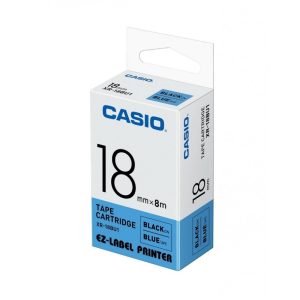 CASIO 18mm Black on Blue EZ-Label Cartridge | XR-18BU1