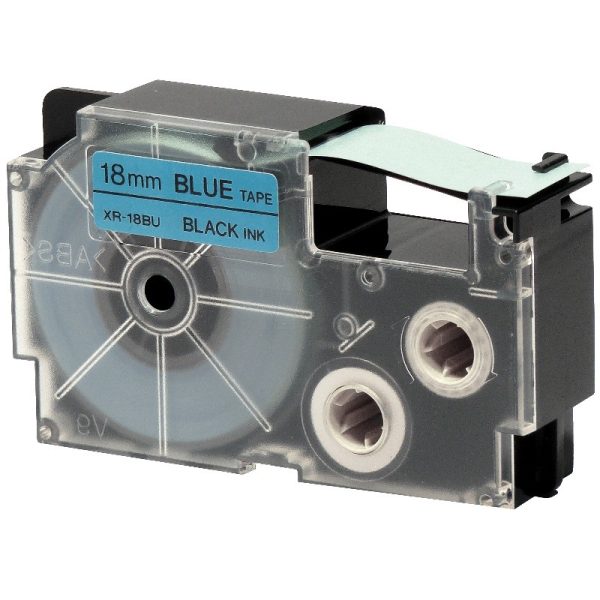 CASIO 18mm Black on Blue EZ-Label Cartridge | XR-18BU1 - Image 2