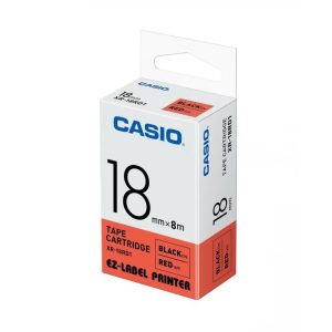 CASIO 18mm Black on Red EZ-Label Cartridge | XR-18RD1