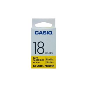 CASIO 18mm Black on Yellow EZ-Label Cartridge | XR-18YW1