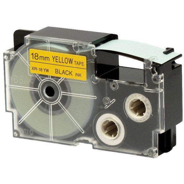 CASIO 18mm Black on Yellow EZ-Label Cartridge | XR-18YW1 - Image 2