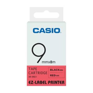CASIO 9mm Black on Red EZ-Label Cartridge | XR-9RD1