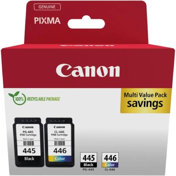 Canon PG445 and CL446 Combo Pack Ink Cartridges package view