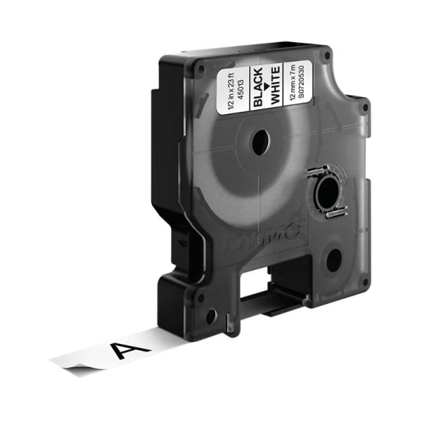 DYMO D1 Standard Labels Black Text on White Label 12MM x 7M-S0720530 - Image 2