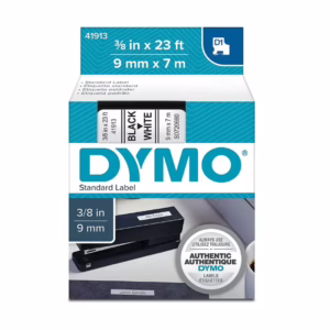 DYMO D1 9mm x 7m Label Tape Black on White – S0720680