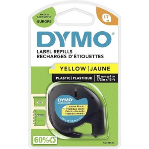 DYMO LetraTag® Plastic Labels Black Text on Yellow Label - S0721620