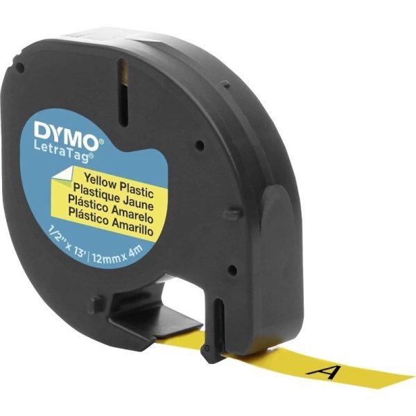 DYMO LetraTag® Plastic Labels Black Text on Yellow Label - S0721620 - Image 2