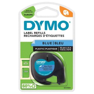 DYMO LetraTag® Plastic Labels Black Text on Blue Label-S0721650