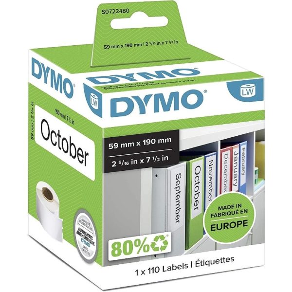 DYMO Large LabelWriter™ Level Arch Roll Black Text on White Label 59 mm x 190 mm-S0722480 - Image 2