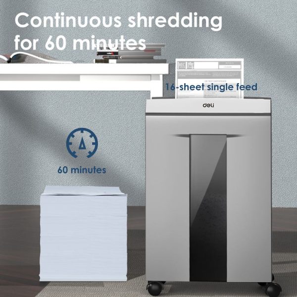 Deli ET096 Paper Shredding Machine - 30L , 16 Sheets - Image 4