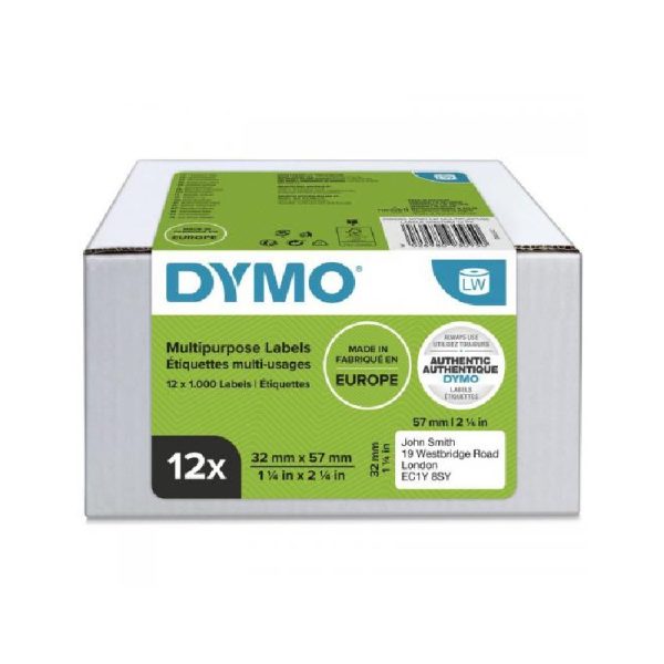 Dymo 2093095 LW Multipurpose Labels 32 x 57mm -  12pc Pack