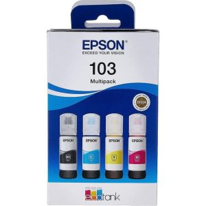 Epson 103 Ink EcoTank 4-colour Multipack, Black, Magenta, Cyan, Yellow