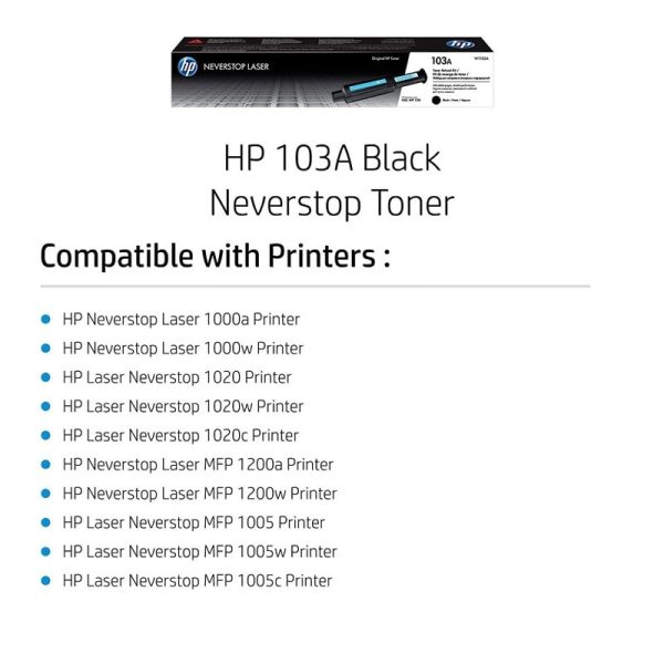 HP 103A Black Original Never stop Laser Toner Reload Kit (W1103A) - Image 2