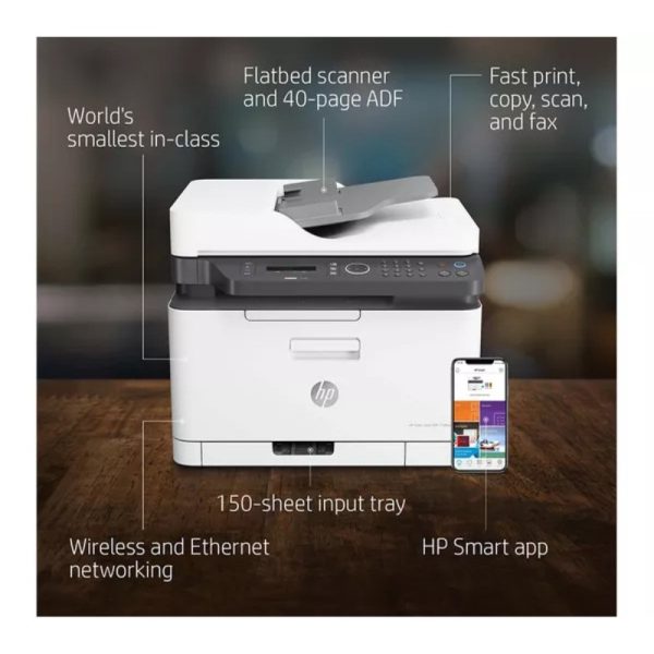 HP Color LaserJet MFP 179fnw Printer - Print, Scan, Copy, Fax, Wi-Fi - Image 4