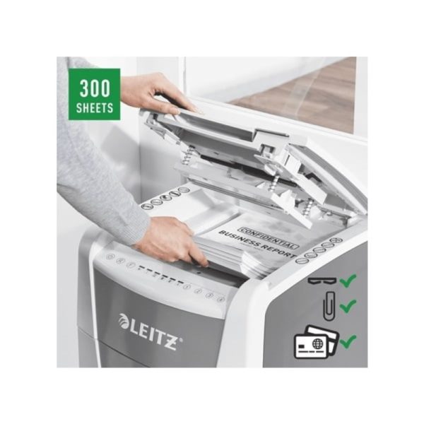 Leitz IQ Autofeed Office 300 Automatic Paper Shredder P4 | 80150000 - Image 2