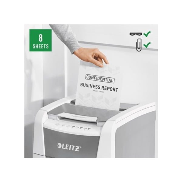 Leitz IQ Auto feed Small Office Cross Cut 100 Automatic-Paper Shredder P4 - Image 4
