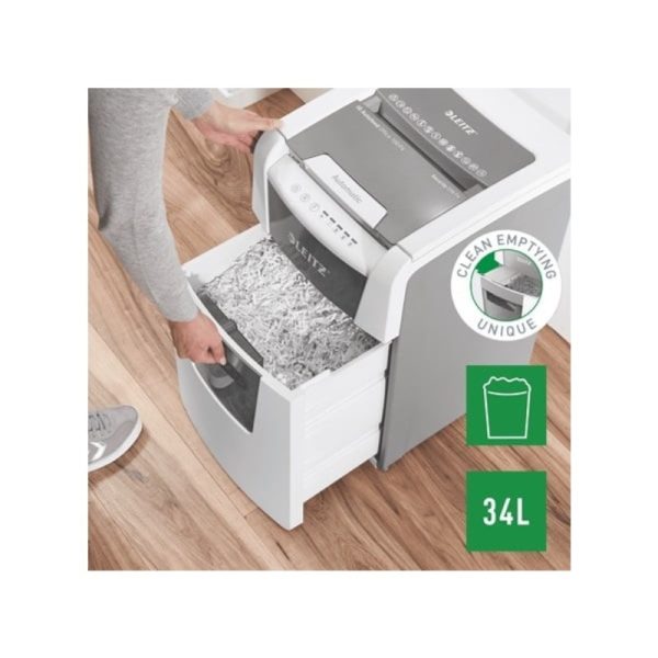 Leitz IQ Auto feed Small Office Cross Cut 100 Automatic-Paper Shredder P4 - Image 5