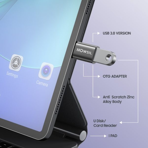 Mowsil Lightning Male to USB A 3.0 Female Adapter for iPhone OTG - Image 5